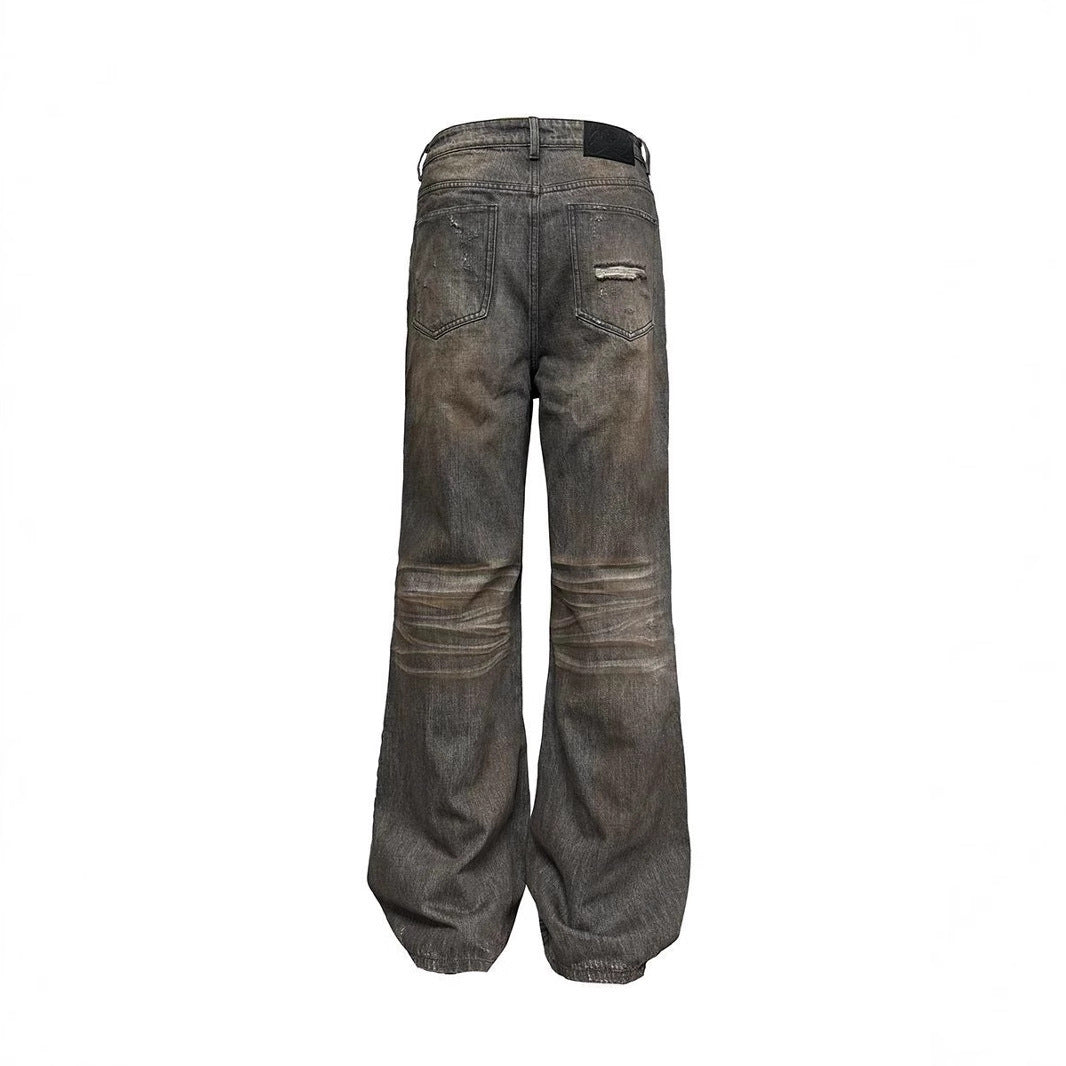 Retro Loose Bootcut Wide-leg Denim Jeans For Men