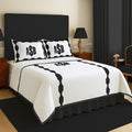 Monogram Hexagonal Applique Border Cotton Duvet Cover Set