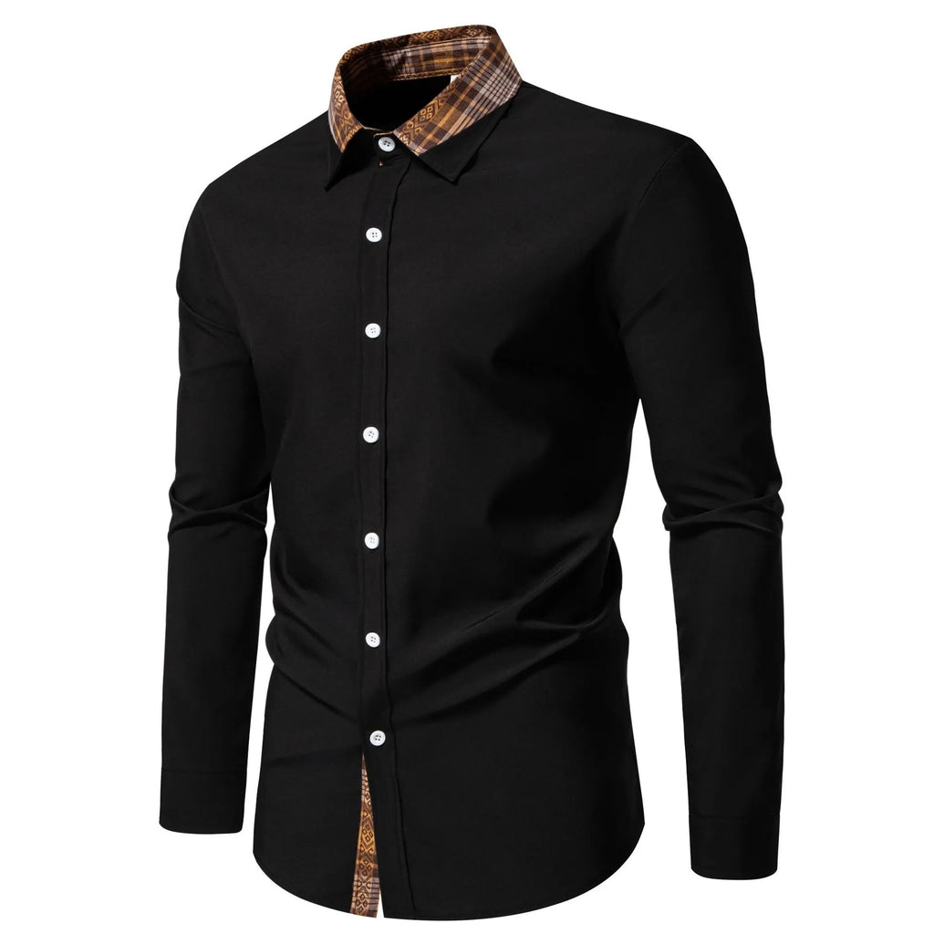 Men's Plus Size Plaid Collar Button Down Shirt