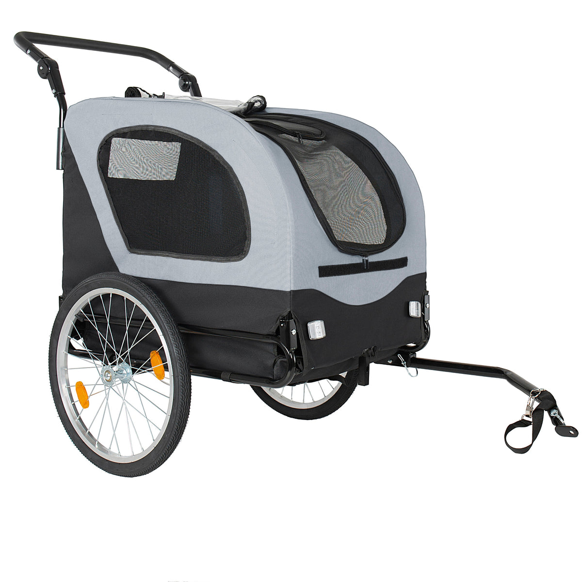 2-in-1 Bike Trailer & Pet Stroller for Dogs up to 110lbs with Weather Cover - Black, Red, or Blue