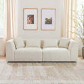 Jefferson Soft Chenille Modern Sofa with Plush Comfort - Taupe