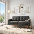 65-Inch Modern Minimalist Two-Seater Sofa with Wood Frame - Neutral