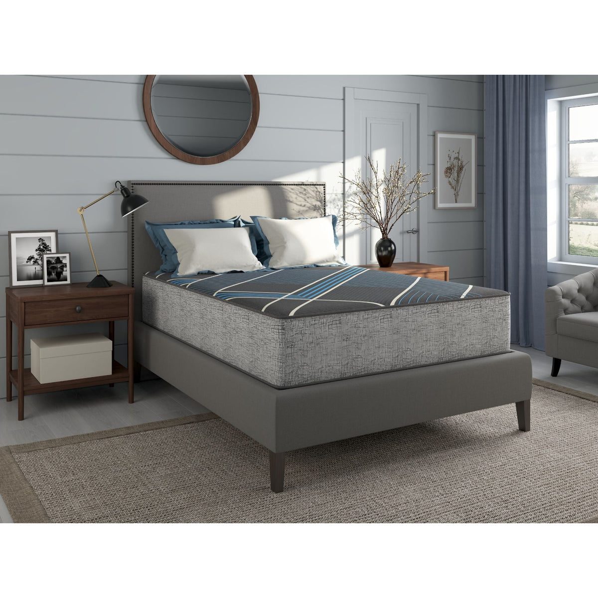 13" Lux Firm Hybrid Mattress with Cooling Technology - Dark Gray