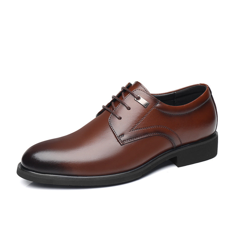 Business Formal Wear Breathable Hollow Men's Cowhide Height Increasing Shoes