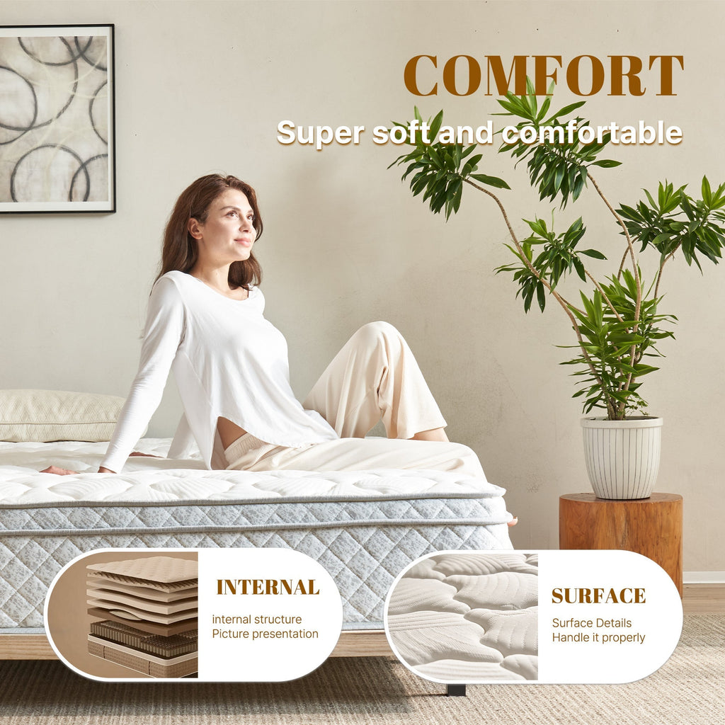 12 Inch Hybrid Cooling Memory Foam Mattress with Balanced Support