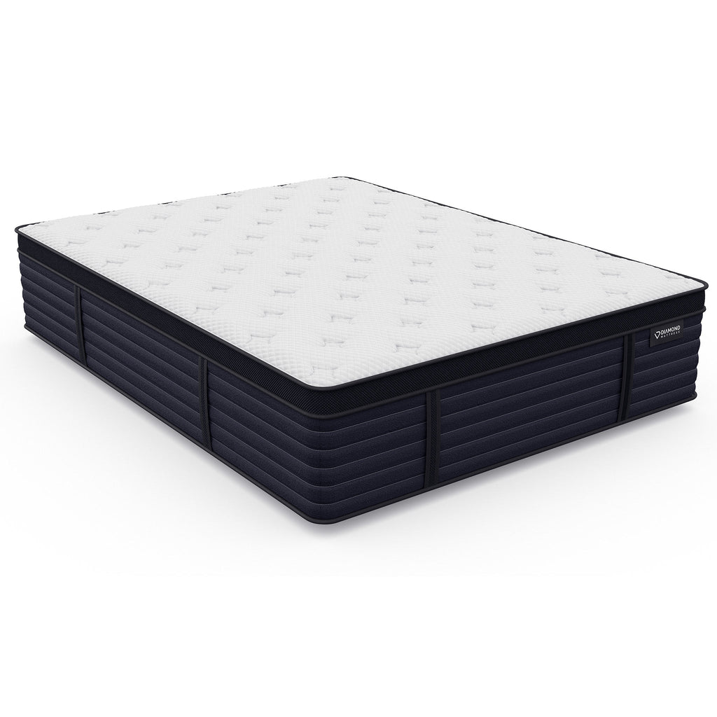 Firm Latex Hybrid Twin Mattress with Euro-Top and Zoned Support - White