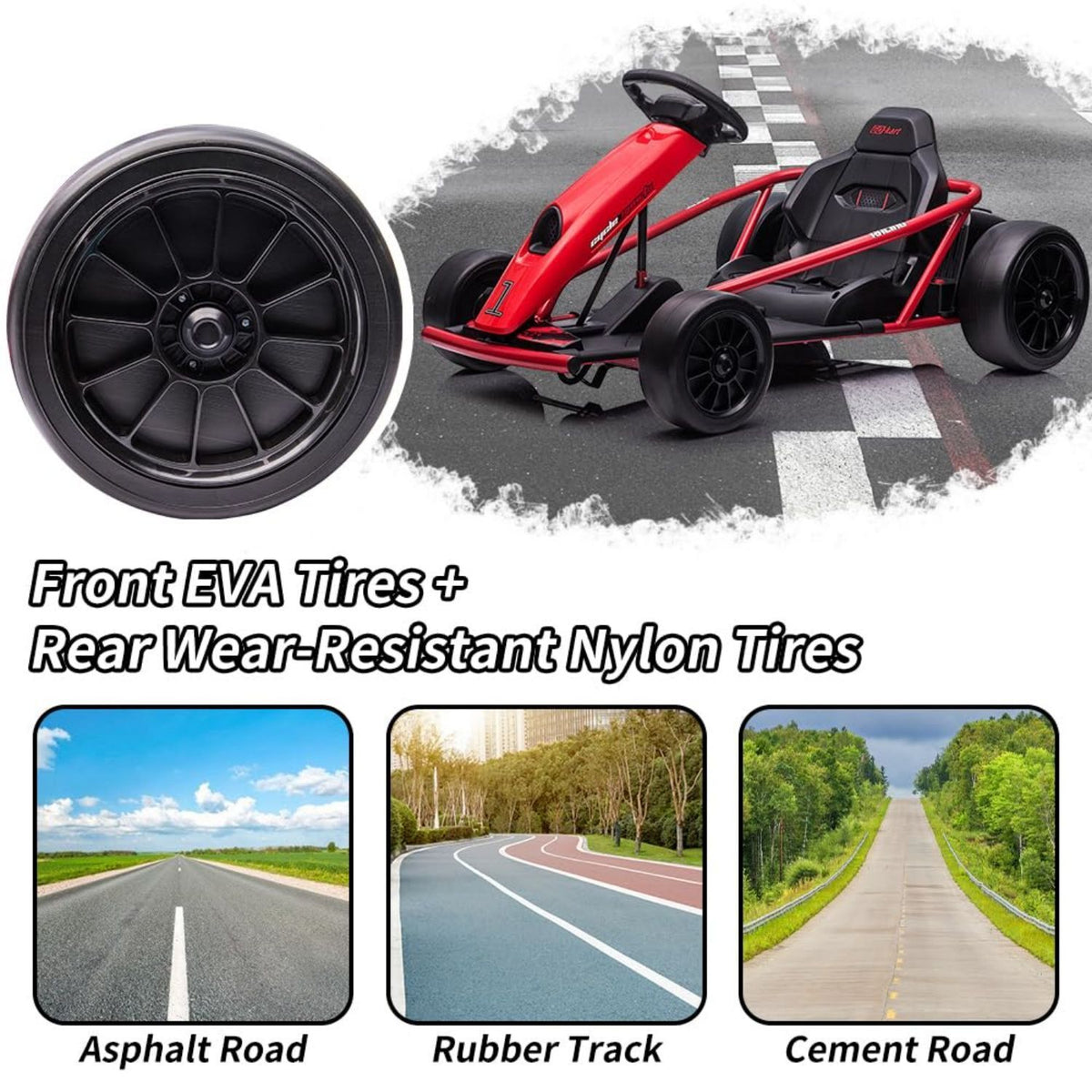 High-Speed Electric Go Kart for Kids - Perfect Racing Toy Gift (24V, 8MPH)