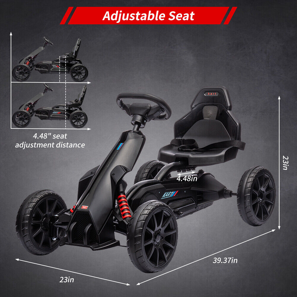 Electric Go Kart for Kids with 2 Speeds and EVA Wheels - 12V Battery Powered Ride On Car