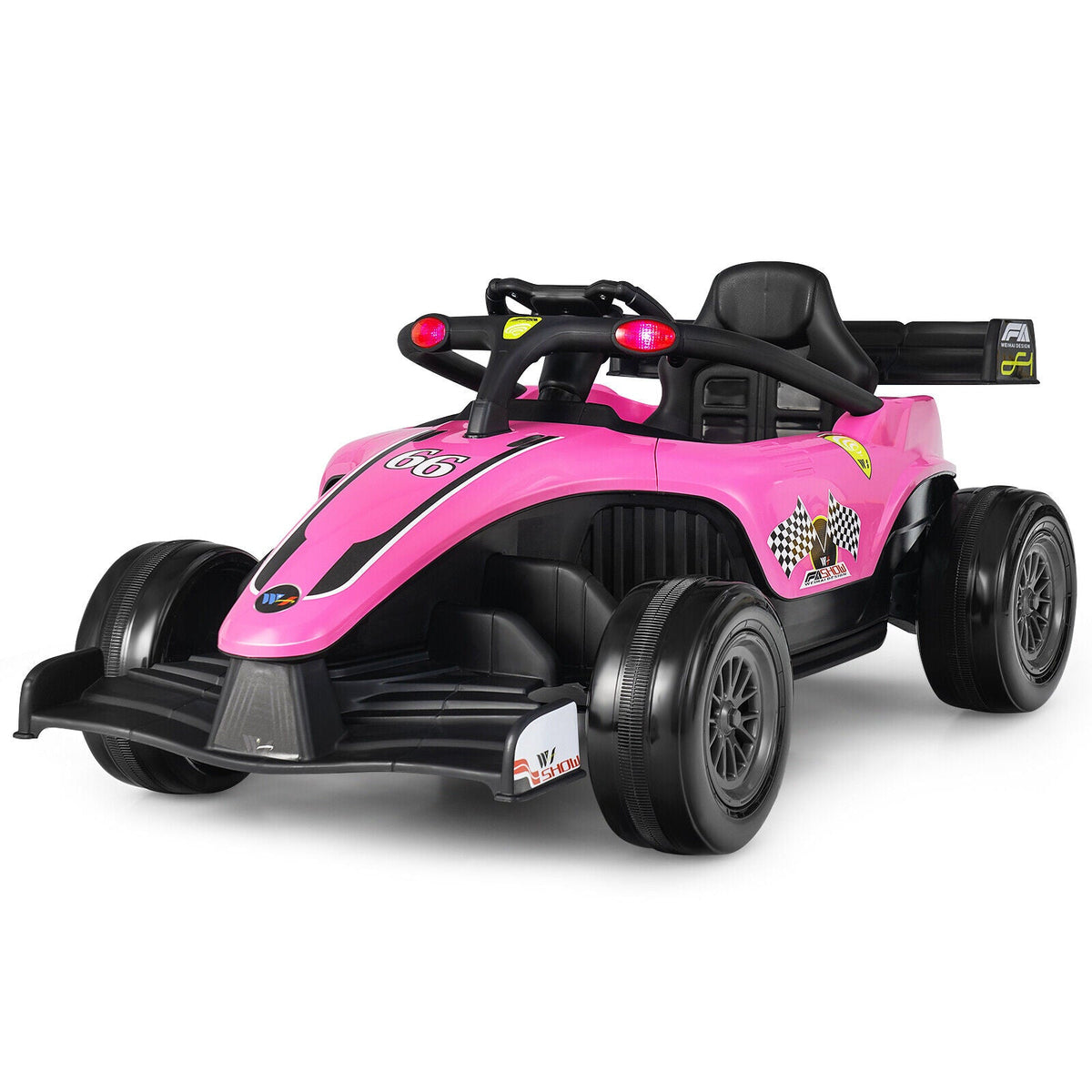 Electric Racing Truck for Kids with Remote Control, MP3 Player, and Lights - Pink (12V)