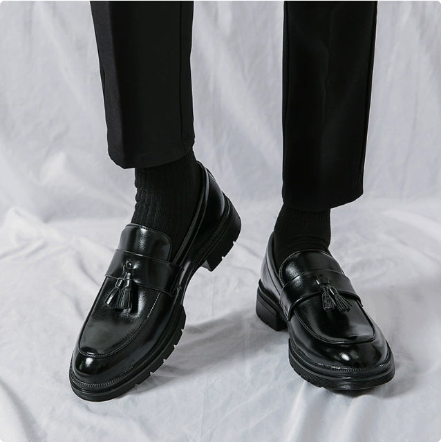 Spring And Autumn Men's Brogue Business Formal Wear Loafers Leather Shoes
