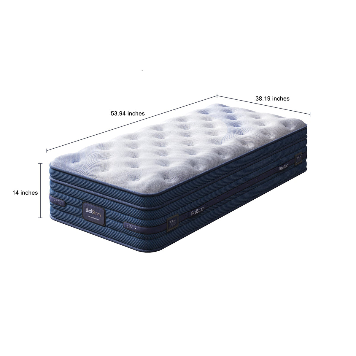 Spine Align Pro 14" Firm Hybrid Mattress with Cooling Gel – Blue