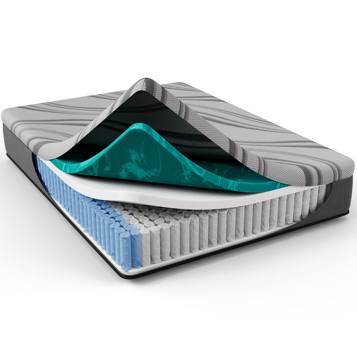 12" Pro Gel Hybrid Medium Mattress with Cooling Gel Memory Foam - Dark Gray