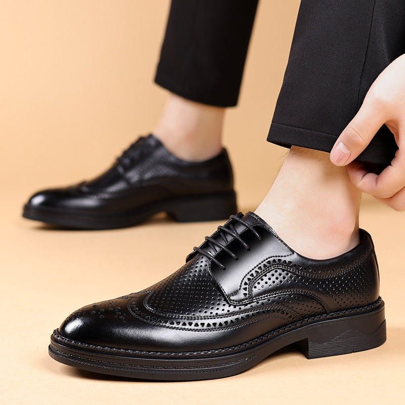Hollow Leather Shoes Men's Business Formal Wear Casual