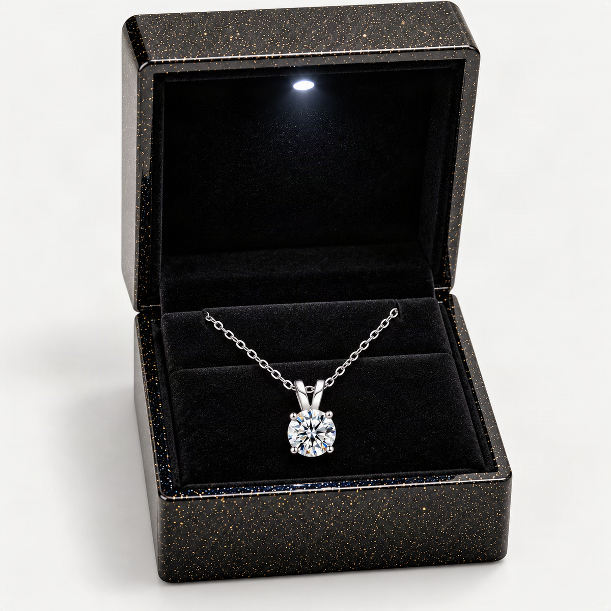 S925 Moissanite Classic Four-Prong Pendant, Minimalist Collarbone Chain Jewelry Pendant Necklace for Women