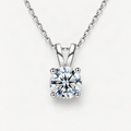 S925 Moissanite Classic Four-Prong Pendant, Minimalist Collarbone Chain Jewelry Pendant Necklace for Women