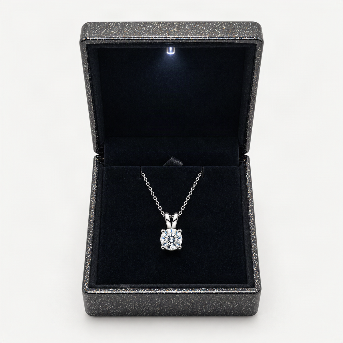 S925 Moissanite Classic Four-Prong Pendant, Minimalist Collarbone Chain Jewelry Pendant Necklace for Women