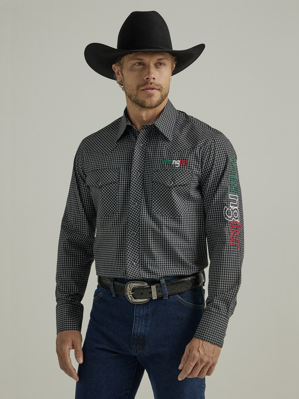 Wrangler - Men's Western Logo Long Sleeve Shirt  - 112330376
