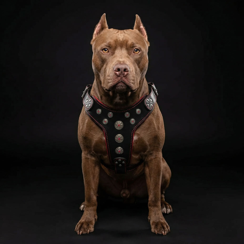''Bijou'' harness Black & Red for big dogs