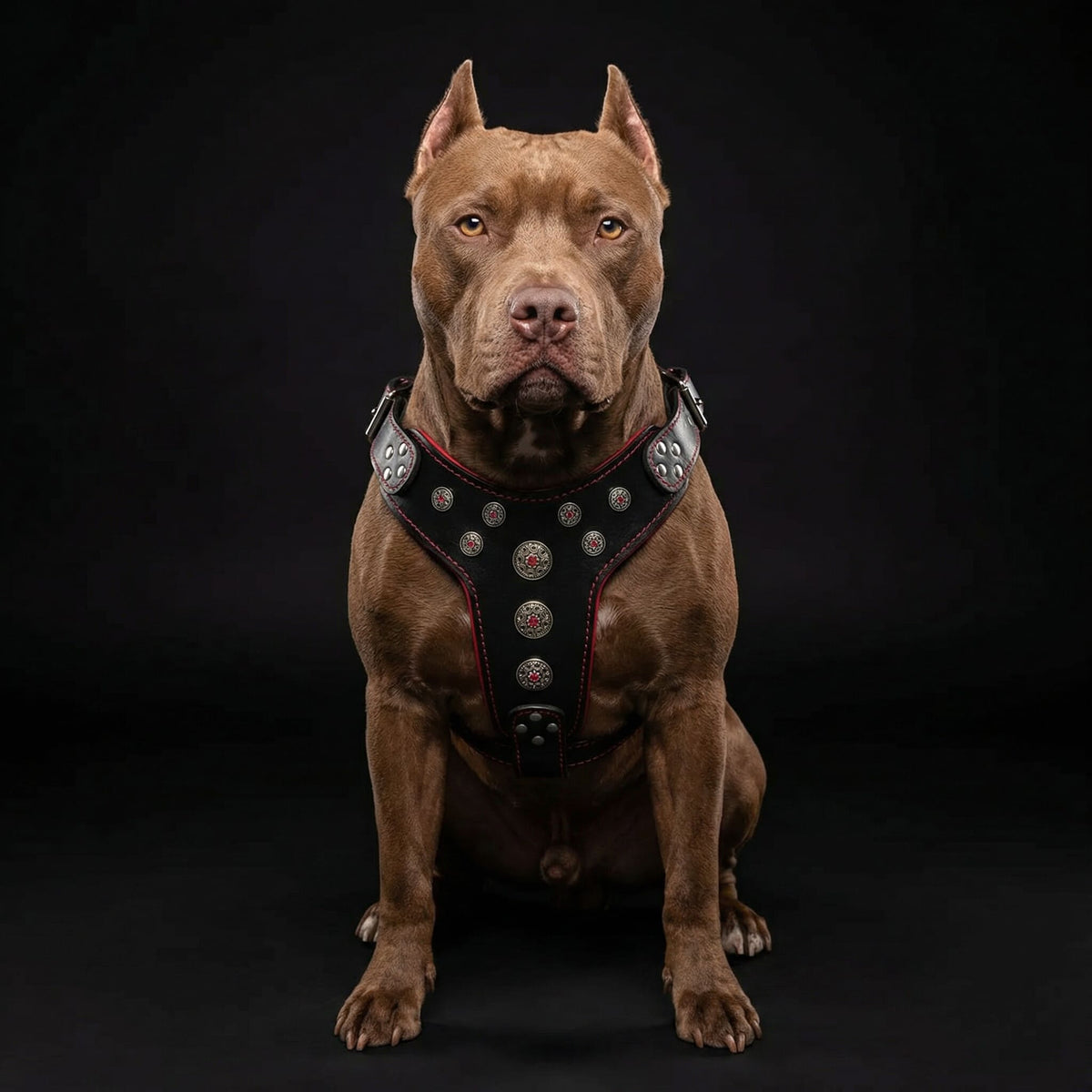''Bijou'' harness Black & Red for big dogs