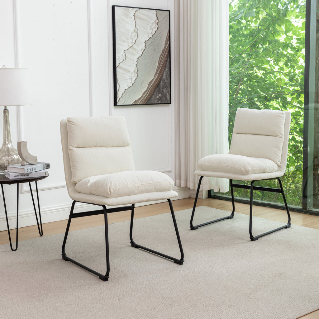 Innes 5-Piece Round Dining Set with Rubberwood Table and Faux Leather Chairs - Vanilla White