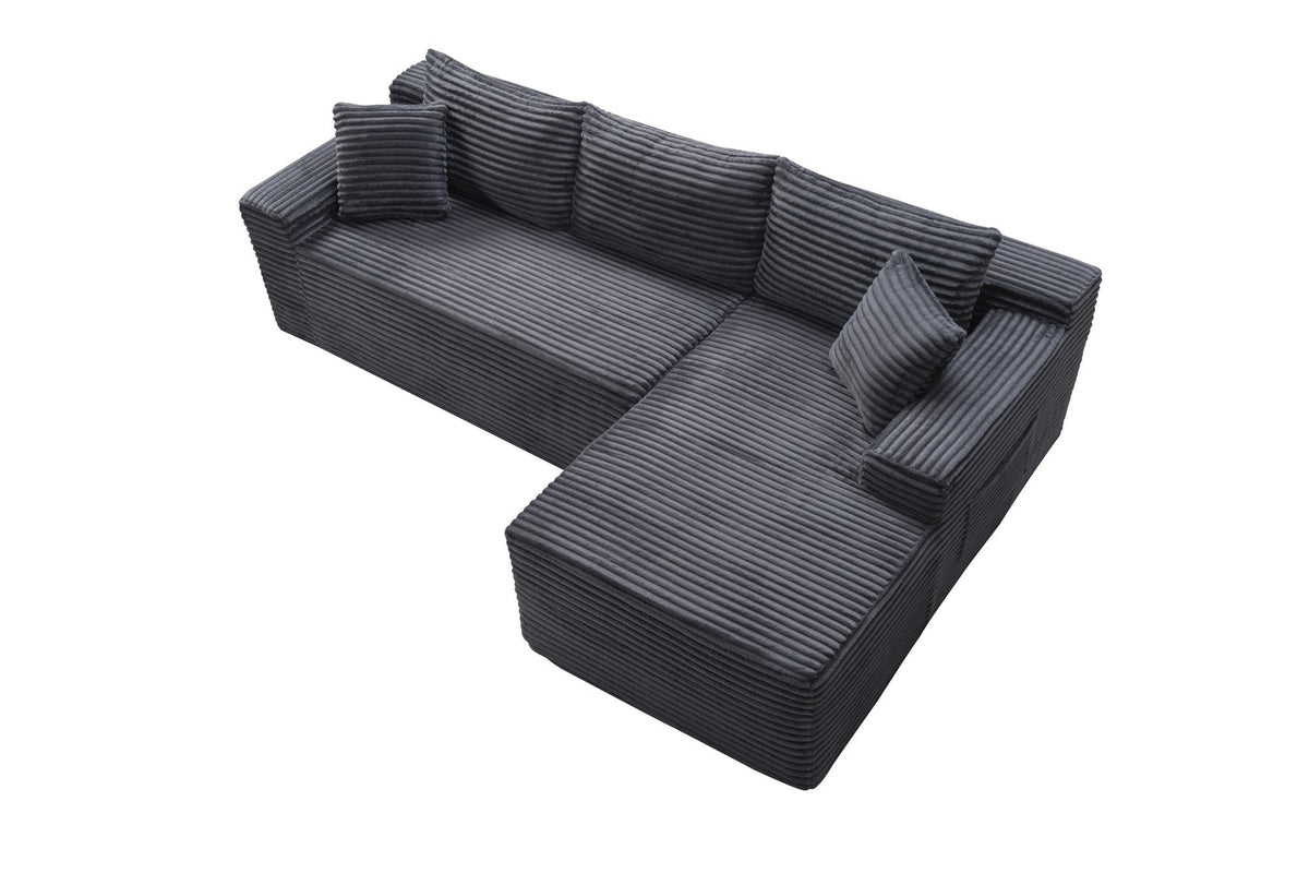 94.5" Cloud Modular Sectional Sofa Couch with L-Shape Chaise, Modern Minimalist Upholstered Couches, Deep Seat Corner Couch – Model W5515P479905