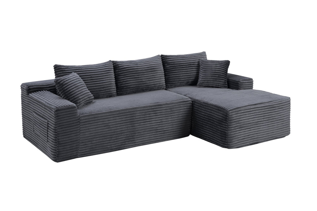 94.5" Cloud Modular Sectional Sofa Couch with L-Shape Chaise, Modern Minimalist Upholstered Couches, Deep Seat Corner Couch – Model W5515P479905