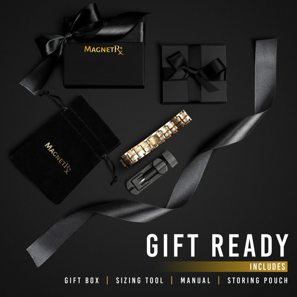 Ultra Strength Magnetic Therapy Bracelet Silver & Gold Classic