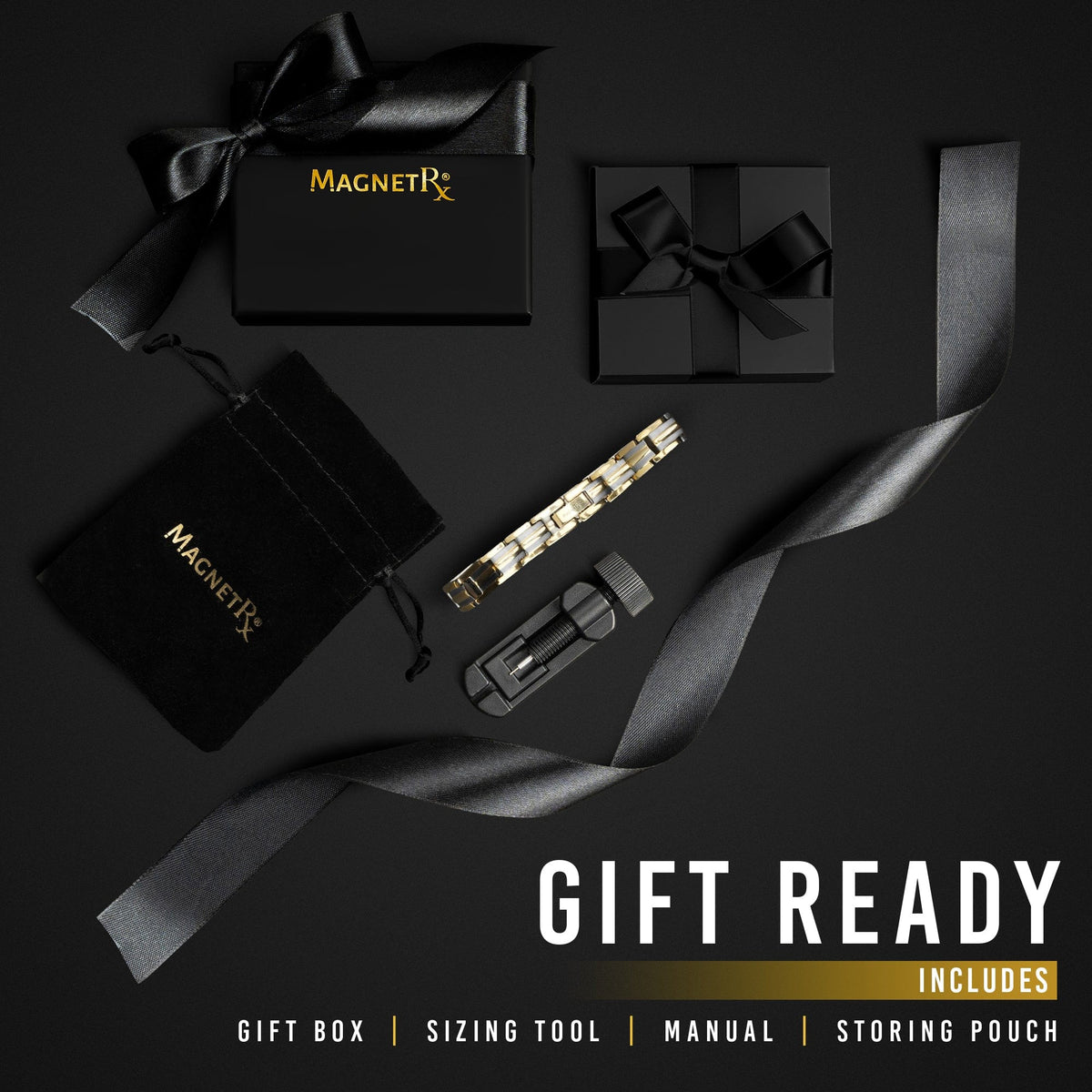 Women's Ultra Strength Silver & Gold Titanium Magnetic Bracelet