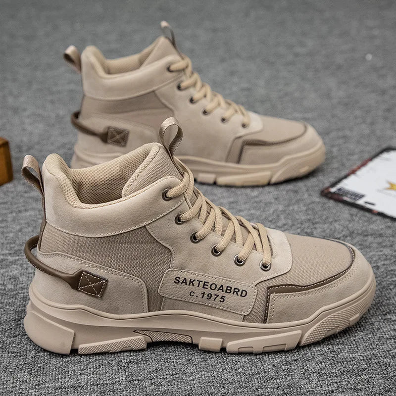 Martin boots men's autumn new style British style workwear boots fashionable men's casual mid top boots