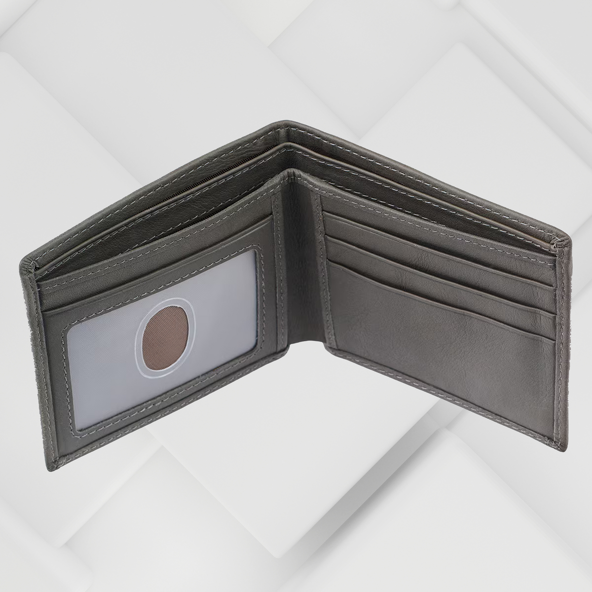 Salt Of The Earth Gray Genuine Leather Wallet - mens wallet by Christian Art Gifts
