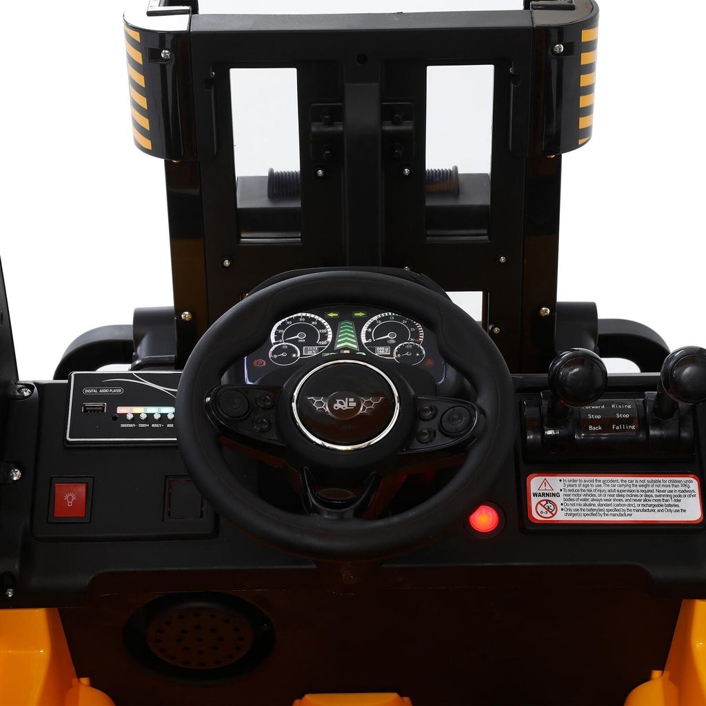 Remote Control Electric Forklift Toy with Lifting Rod for Kids - 12V Power
