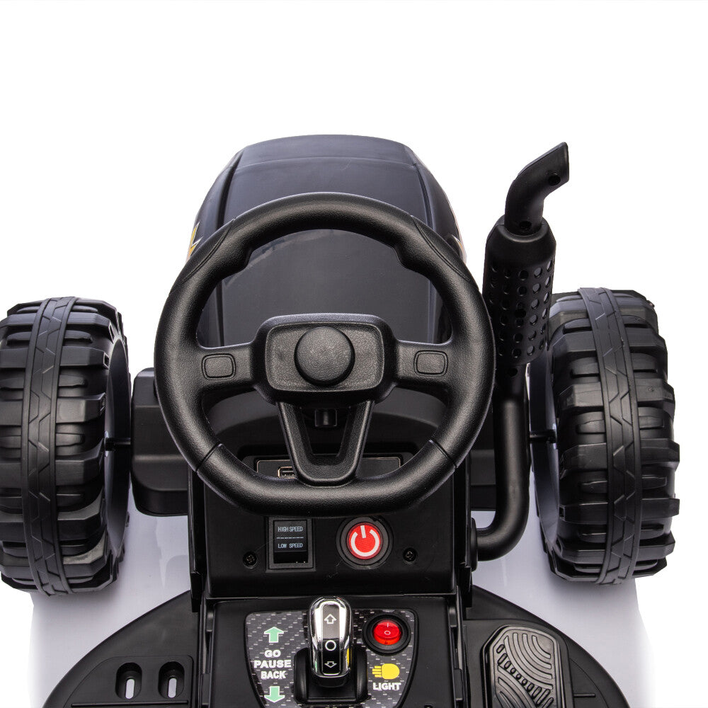 24V Battery-Powered Electric Ride-On Tractor with Trailer and Dual 200W Motors