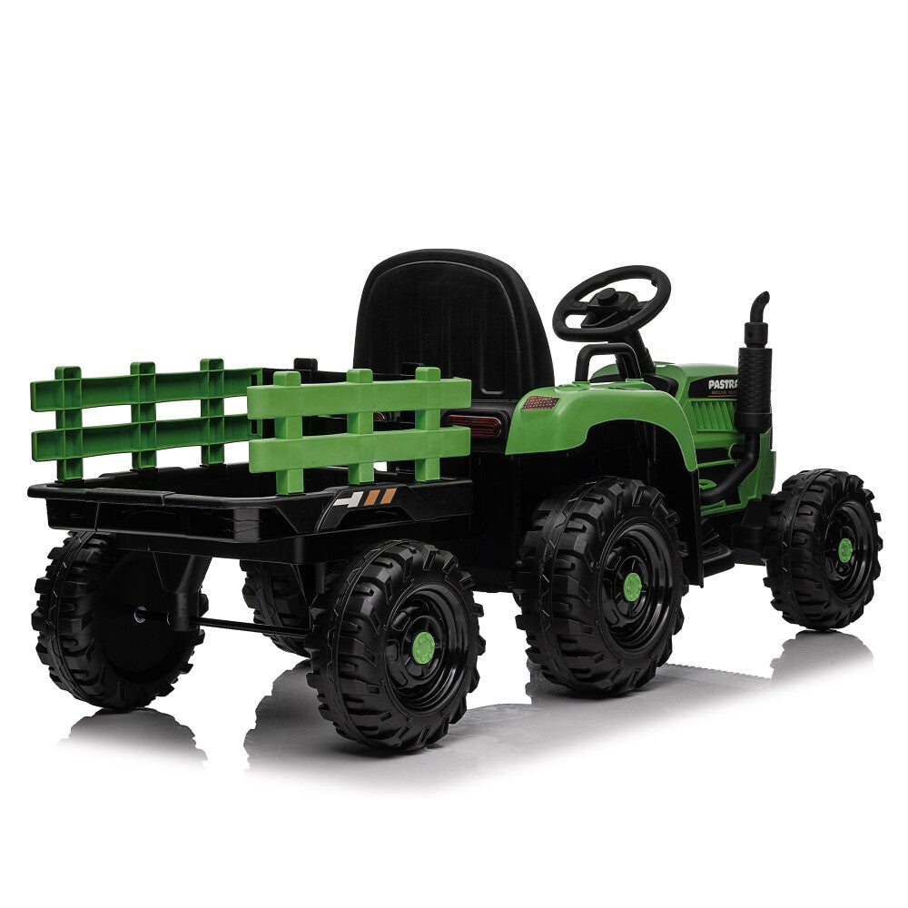 Kids Ride-On Tractor with Trailer, 3-Speed Adjustable Power and MP3 Display