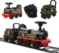Electric Ride-On Train Set with Track, 2-Seater, Cargo Car, Music and Lights
