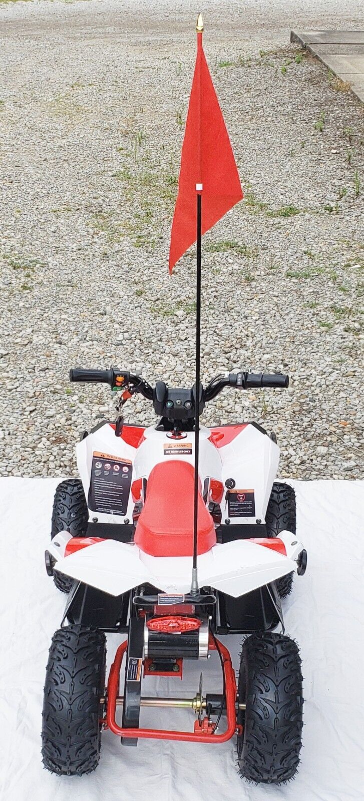 MotoTec E-Bully 36V 1000W Children's Electric ATV Quad Bike Off-Road Ride-On in White and Red