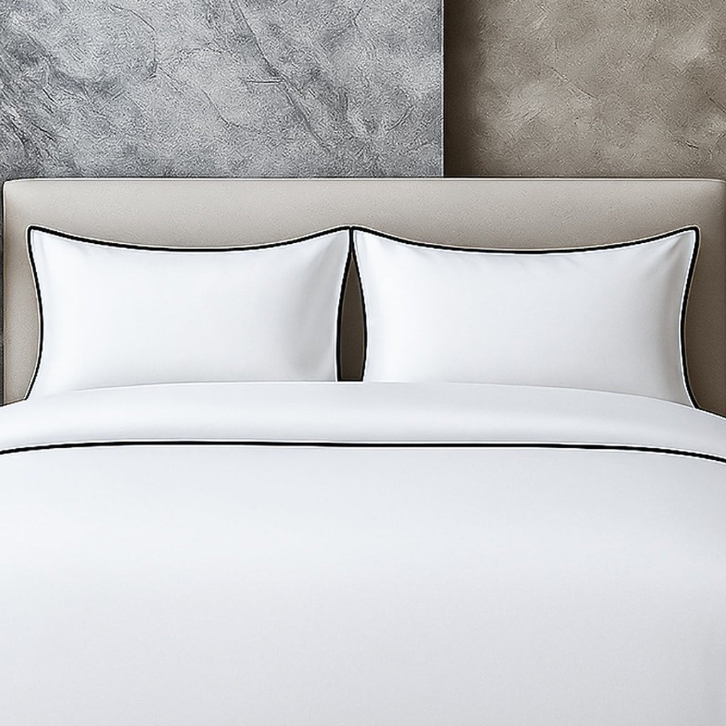 400 TC 100% Tencel Soft Silk Piping Duvet Cover Set